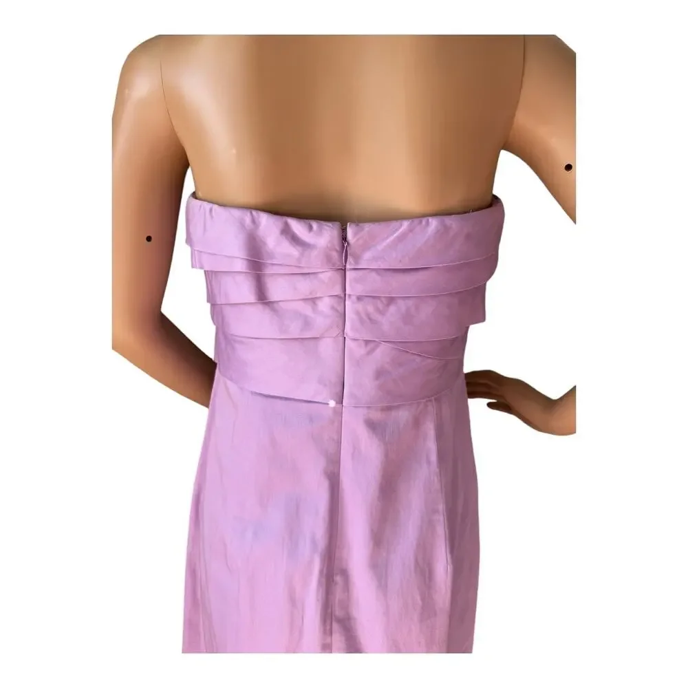 J. Crew Wave Bodice Strapless cotton lavender/ purple dress size 6